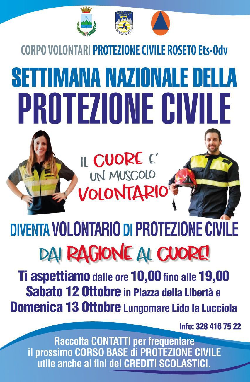 Settimana nazionale della protezione civile: le iniziative a Roseto