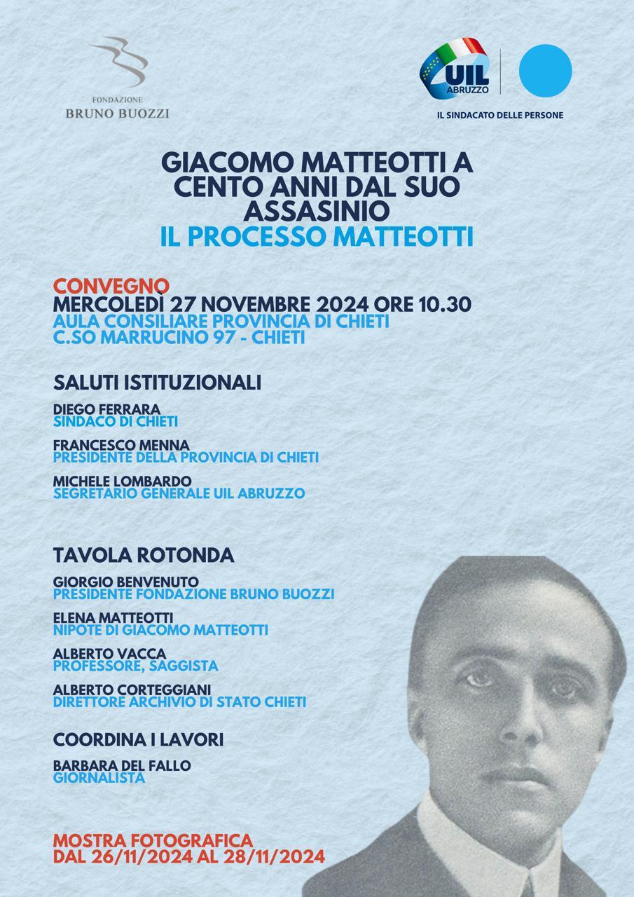 Chieti, un convegno per ricordare Giacomo Matteotti