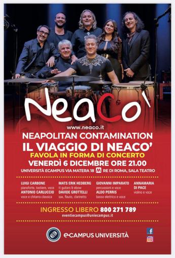 Venerdì 6 dicembre Neacò in concerto nella sede romana dell’Università eCampus