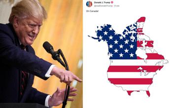 ‘Oh Canada!’, Trump rilancia e pubblica mappa con Paese sotto bandiera Usa