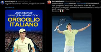 Sinner trionfa agli Australian Open: da Tajani a Meloni, esulta la politica