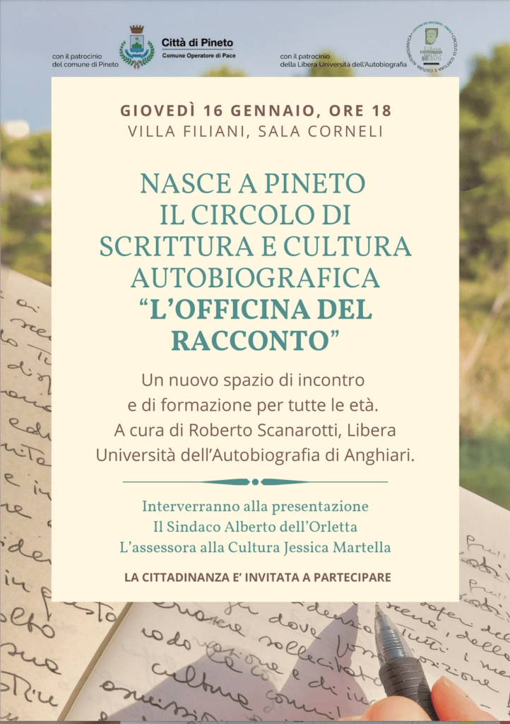 A Pineto arriva il circolo di scrittura "L’officina del racconto”