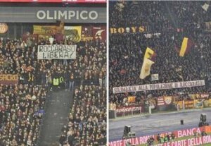 “Roccaraso libera”, lo striscione in Curva Sud per Roma-Napoli