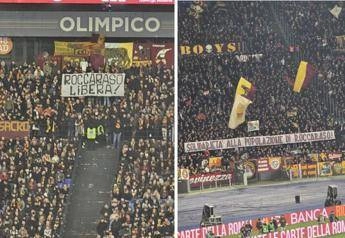 “Roccaraso libera”, lo striscione in Curva Sud per Roma-Napoli