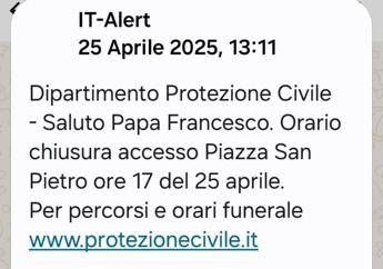 Papa Francesco, IT Alert sui telefoni: stupore e spavento tra i cittadini