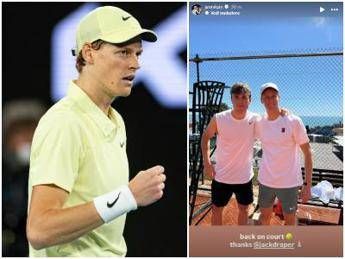 Sinner si allena ancora con Draper ed esulta: “Di nuovo in campo”