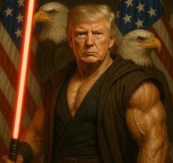 Trump, la nuova ‘foto’ della Casa Bianca: dopo il Papa Donald, ecco Star Wars