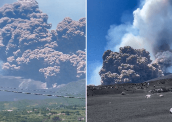 Eruzione dell’Etna, turisti in fuga dal cratere dopo l’esplosione – Video
