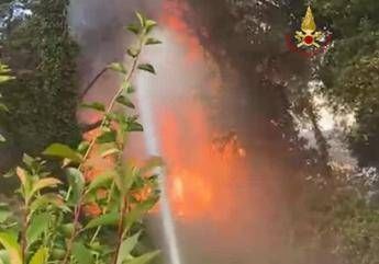 Roma, vasto incendio di sterpaglie ad Anguillara: fuoco minaccia le abitazioni