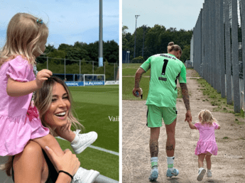 Diletta Leotta con la figlia Aria, visita speciale a papà Karius: “La felicità”