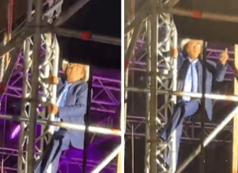 Al Bano versione Spiderman, a 82 anni si arrampica sul palco – Il video
