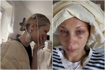 Bella Hadid, lacrime e flebo: le foto che preoccupano i fan