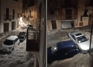 Maltempo, notte di paura ad Alcamo: strade come fiumi in piena