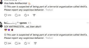 “Questo utente potrebbe essere un terrorista Antifa”, l’avviso su Threads che agita i social