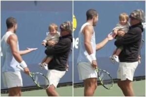 Us Open, Alcaraz stringe la mano a… baby Musetti