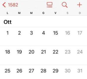 Nel calendario dello smartphone c’è un anno in cui si passa dal 4 al 15 ottobre