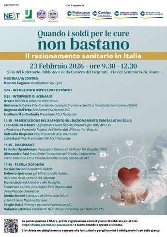 Cure sempre meno universali, 23 febbraio primo rapporto su razionamento implicito
