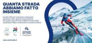 Olimpiadi: Autostrade per l’Italia lancia campagna “quanta strada abbiamo fatto insieme” per Milano Cortina 2026