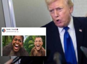 Video razzista con gli Obama, Trump condanna ma non si scusa: “Non l’avevo visto”