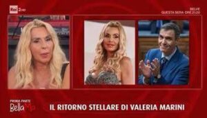 Valeria Marini e la chat con Sanchez: “Io gli ho scritto. Ha risposto? No”