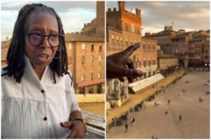 Palio di Siena, c’è anche Whoopi Goldberg: l’attrice presente a Piazza del Campo