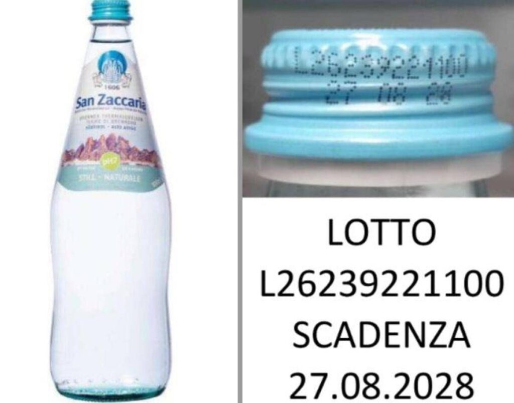 Acqua minerale ritirata dal mercato: il lotto interessato, come comportarsi
